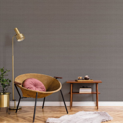 Galerie Botanica Black Bali Weave Smooth Wallpaper from B&Q