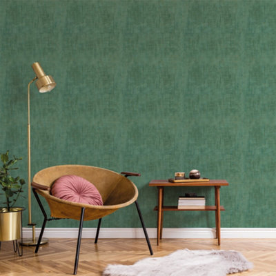 Galerie Botanica Green Bali Plain Smooth Wallpaper from B&Q