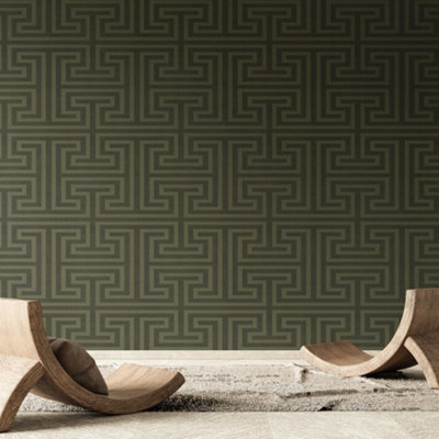 Galerie Synergy Grey Geometric Maze Wallpaper from B&Q