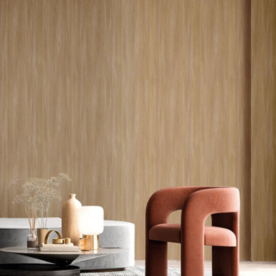 Galerie Synergy Brown Stripe Texture Wallpaper from B&Q