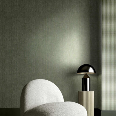 Galerie Italian Style Green Distressed Pinstripe Design Wallpaper Roll from B&Q