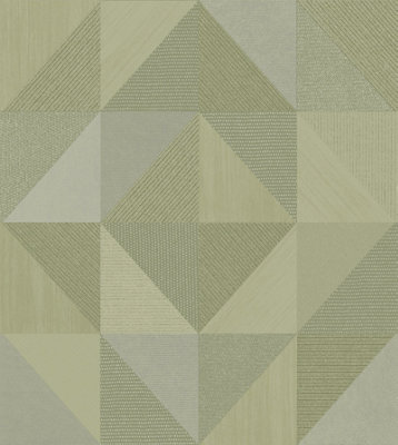 Galerie Italian Textures 4 Green Geometric Wallpaper from B&Q