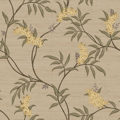Galerie Italian Silks And Damasks Beige Floral Wallpaper from B&Q