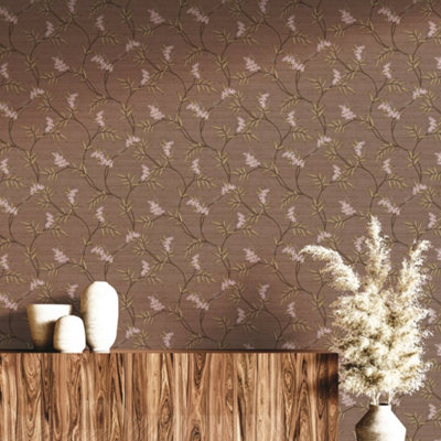 Galerie Italian Silks And Damasks Red Floral Wallpaper from B&Q