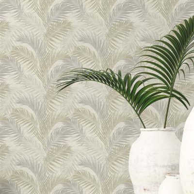 Galerie Palm Tree Beige Wallpaper from B&Q