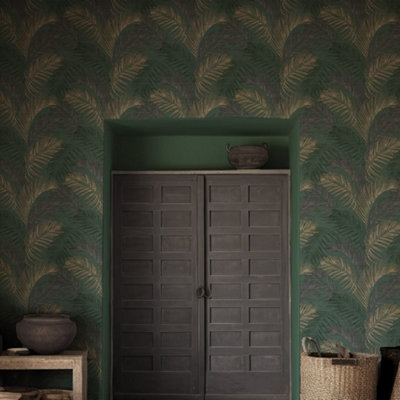 Galerie Palm Tree Green Wallpaper from B&Q