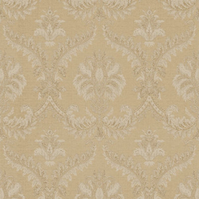 Galerie Italian Silks And Damasks Beige Damask Wallpaper from B&Q