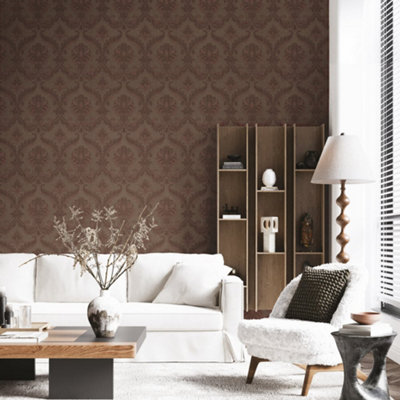 Galerie Italian Silks And Damasks Red Damask Wallpaper from B&Q