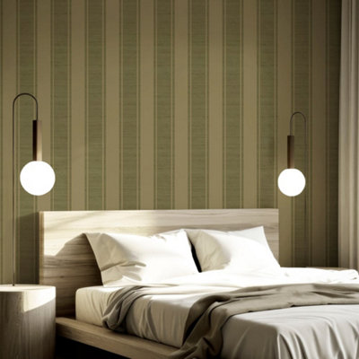 Galerie Italian Silks And Damasks Bronze Stripe Wallpaper from B&Q