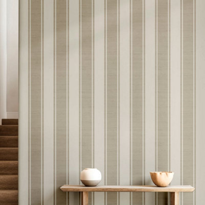 Galerie Italian Silks And Damasks Beige Stripe Wallpaper from B&Q