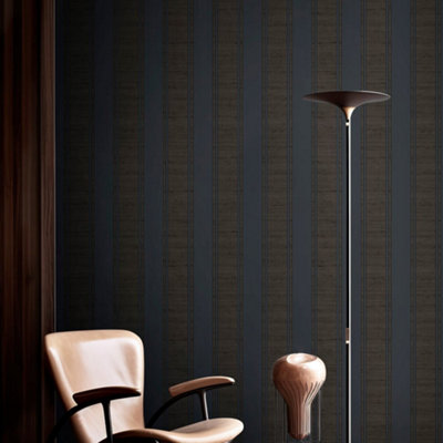 Galerie Italian Silks And Damasks Blue Stripe Wallpaper from B&Q