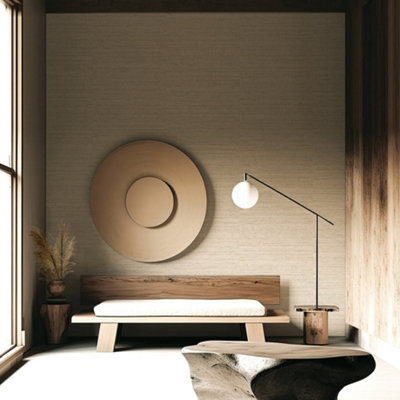 Galerie Italian Silks And Damasks Copper Plain Texture Wallpaper from B&Q