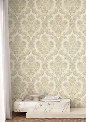 Galerie Ornamenta Beige Floral Damask Wallpaper from B&Q