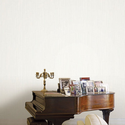 Galerie Opulence White Pleated Texture Embossed Wallpaper from B&Q