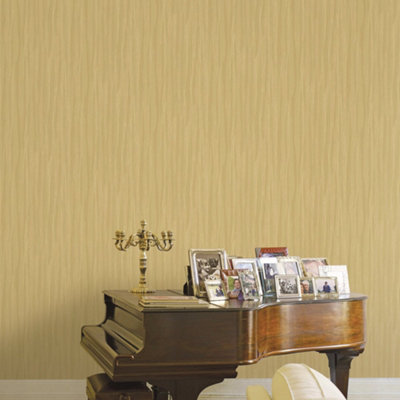 Galerie Opulence Gold Pleated Texture Embossed Wallpaper from B&Q