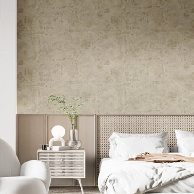 Galerie Structura Beige Distressed Texture Wallpaper from B&Q