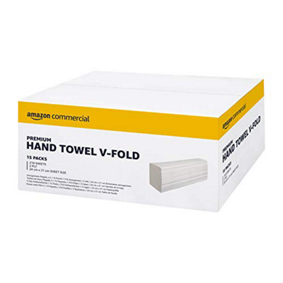 Amazoncommercial Singlefold (V-Fold / Zz-Fold) Paper Hand Towels2-Ply Cellulose3150 Sheets (15 Packs Of 210)Sheet Size: 21 from B&Q
