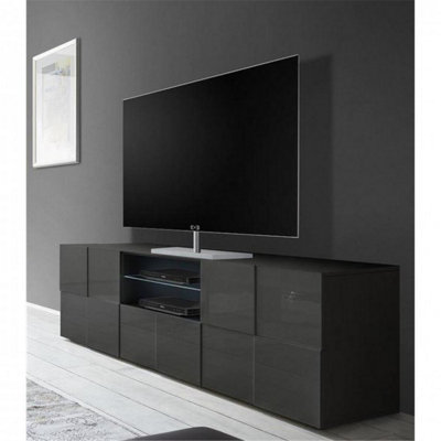 FurniComp LTD Furnicomp Lyon 2 Door 1 Drawer Large Grey Gloss Tv Unit from B&Q