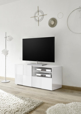 FurniComp LTD Furnicomp Lyon 1 Door 1 Drawer Small White Gloss Tv Unit from B&Q