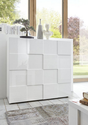 FurniComp LTD Furnicomp Lyon 2 Door White Gloss Tall Sideboard/highboard from B&Q