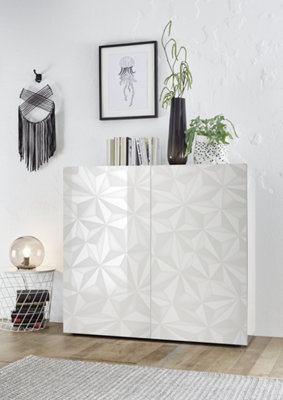 FurniComp LTD Furnicomp Evora 2 Door White Gloss Tall Sideboard/highboard from B&Q
