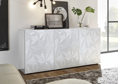 FurniComp LTD Furnicomp Evora 3 Door White Gloss Sideboard from B&Q