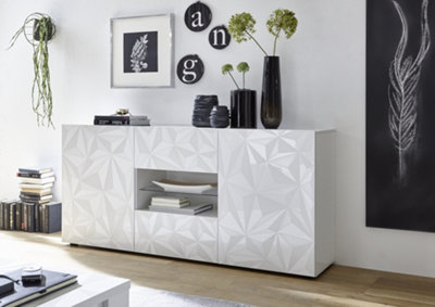 FurniComp LTD Furnicomp Evora 2 Door 2 Drawer White Gloss Sideboard from B&Q