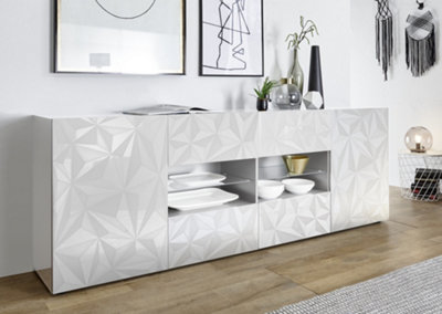 FurniComp LTD Furnicomp Evora 2 Door 4 Drawer White Gloss Sideboard from B&Q