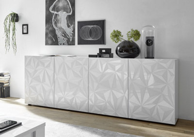 FurniComp LTD Furnicomp Evora 4 Door White Gloss Sideboard from B&Q