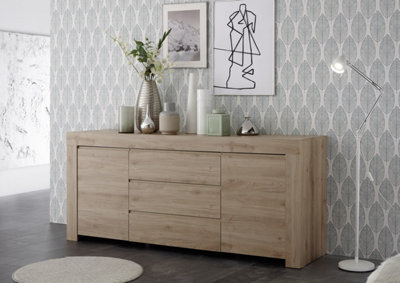 FurniComp LTD Furnicomp Roma Oak Effect 2 Door 3 Drawer Wide Sideboard from B&Q