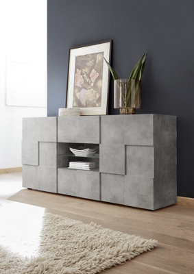 FurniComp LTD Furnicomp Lyon 2 Door 2 Drawer Concrete Grey Sideboard from B&Q
