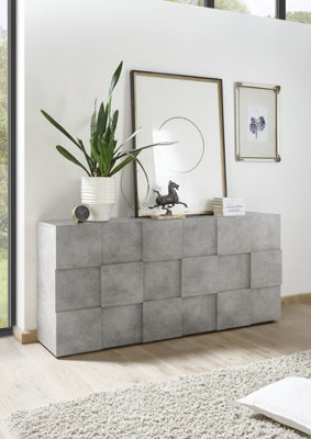 FurniComp LTD Furnicomp Lyon 3 Door Concrete Grey Sideboard from B&Q