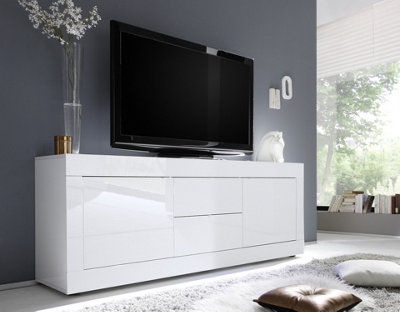 FurniComp LTD Furnicomp Selene Large 2 Door 2 Drawer White Gloss Tv Unit from B&Q