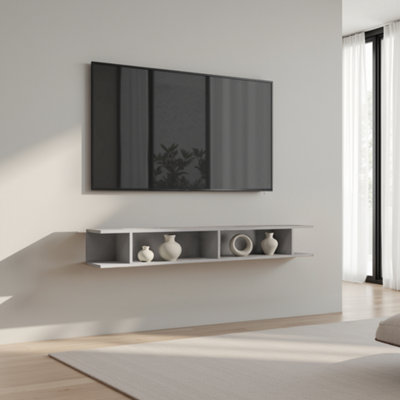 FurniComp LTD Furnicomp Combo 138Cm Floating Wall Hung Tv ShelfSlate Grey Com-43-04 from B&Q