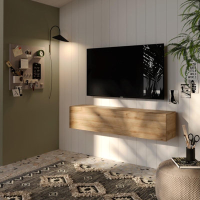 FurniComp LTD Furnicomp Combo 138Cm Floating Wall Hung Tv UnitCadiz Oak Com-62-09 from B&Q