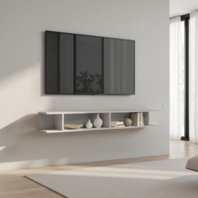 FurniComp LTD Furnicomp Combo 138Cm Floating Wall Hung Tv ShelfLight Chalk Grey Com-43-05 from B&Q
