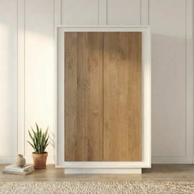 FurniComp LTD Furnicomp Berlin 2 Door 106Cm Matt White And Mercure Oak Highboard/tall Sideboard from B&Q