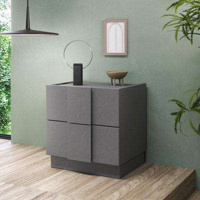 FurniComp LTD Furnicomp Alvin 2 Drawer Bedside TableGrey from B&Q