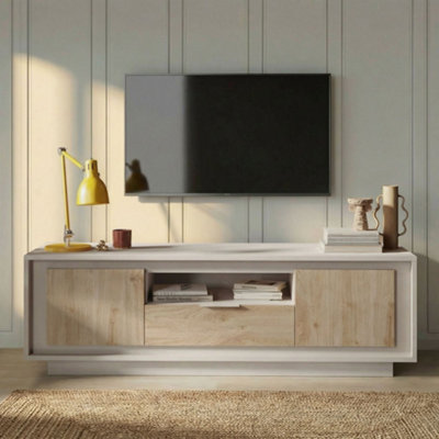 FurniComp LTD Furnicomp Berlin 2 Door 1 Drawer 180Cm Cashmere And Cadiz Oak Tv Stand from B&Q