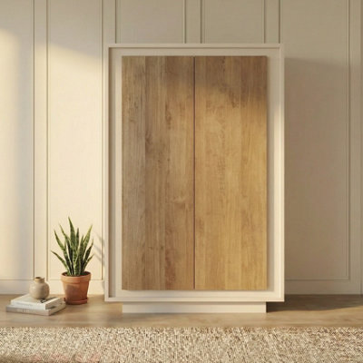FurniComp LTD Furnicomp Berlin 2 Door 106Cm Cashmere And Mercure Oak Highboard/tall Sideboard from B&Q