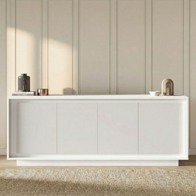 FurniComp LTD Furnicomp Berlin 4 Door 207Cm Matt White Sideboard from B&Q