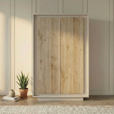 FurniComp LTD Furnicomp Berlin 2 Door 106Cm Cashmere And Cadiz Oak Highboard/tall Sideboard from B&Q