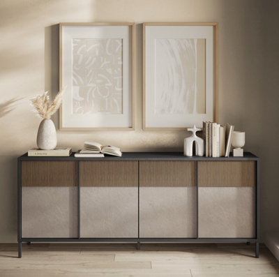 FurniComp LTD Furnicomp Venice 4 Door Grey And Mercure Oak Large Sideboard from B&Q