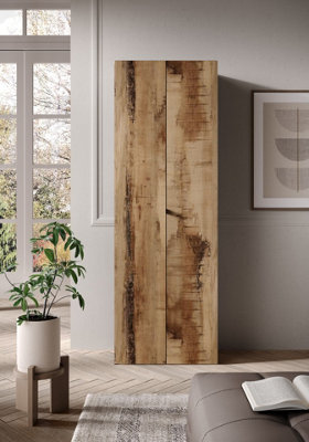 FurniComp LTD Furnicomp Kompact Black And Pero Oak Tall 2 Door Storage Cupboard/filing Cabinet from B&Q