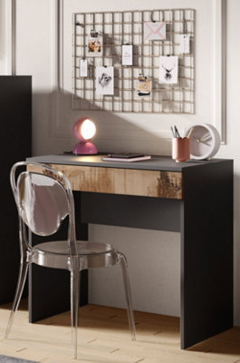 FurniComp LTD Furnicomp Kompact Small Black And Pero Oak Home Office Desk/dressing Table from B&Q