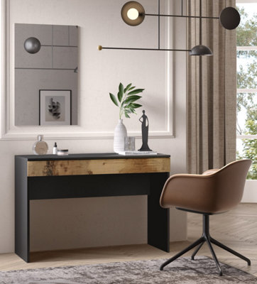 FurniComp LTD Furnicomp Kompact Large Black And Pero Oak Home Office Desk/dressing Table from B&Q