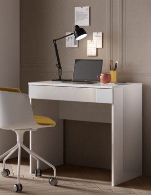FurniComp LTD Furnicomp Kompact Small White Gloss Home Office Desk/dressing Table from B&Q