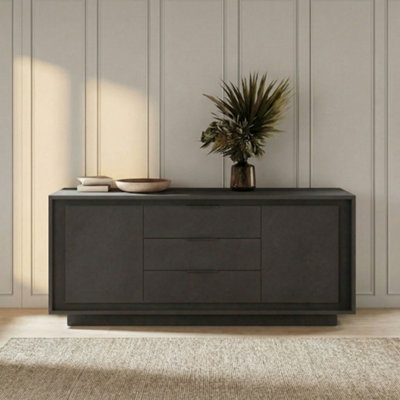 FurniComp LTD Furnicomp Berlin 2 Door 3 Drawer 180Cm Grey Sideboard from B&Q