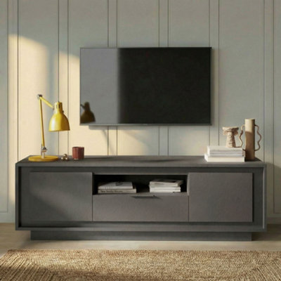 FurniComp LTD Furnicomp Berlin 2 Door 1 Drawer 180Cm Grey Tv Stand from B&Q