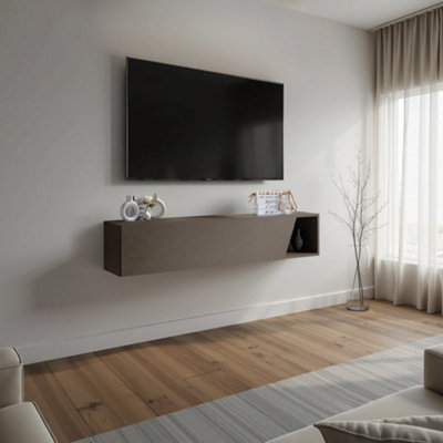 FurniComp LTD Furnicomp Combo 138Cm Floating Wall Hung Tv Unit With Shaped DoorBronze Com-26-07 from B&Q